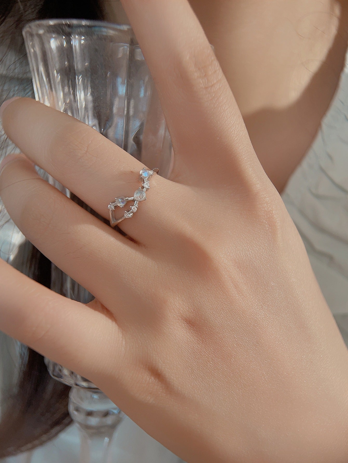 Una Zodiac Moonstone Rings