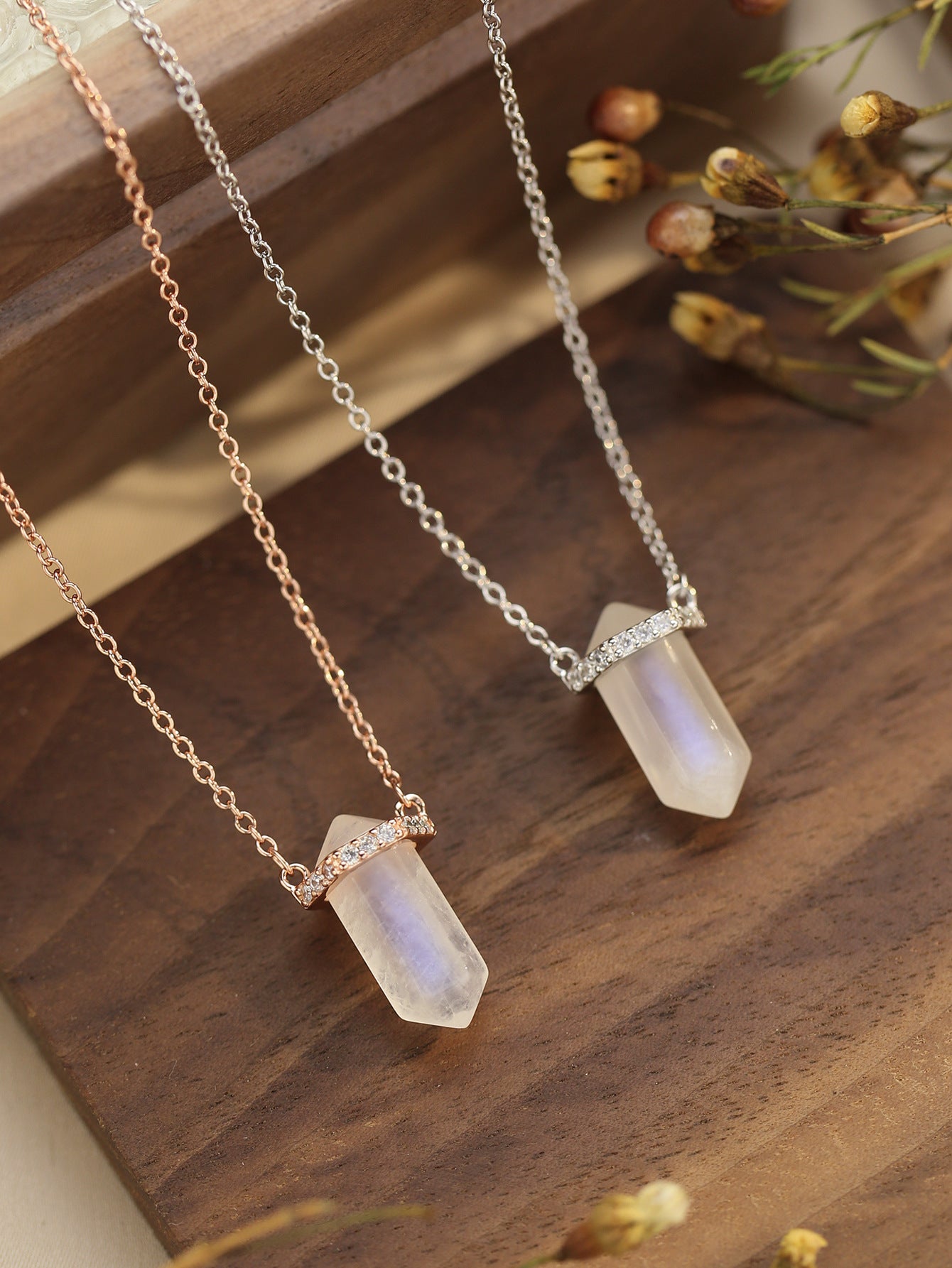 Clover Moonstone Necklace
