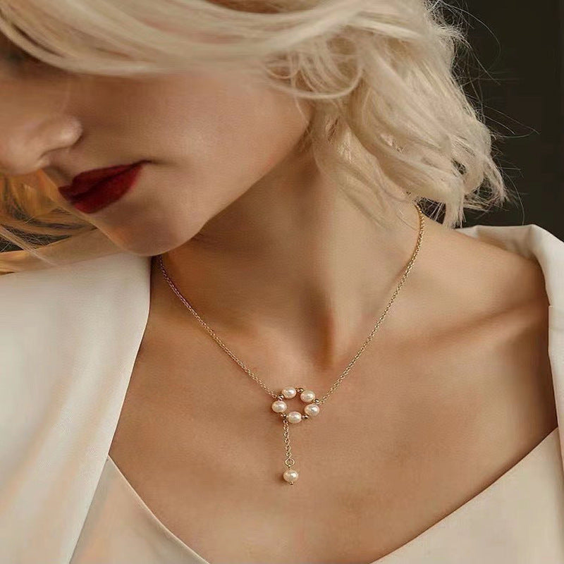 Adelaide Donut Natural Freshwater Pearl Necklace