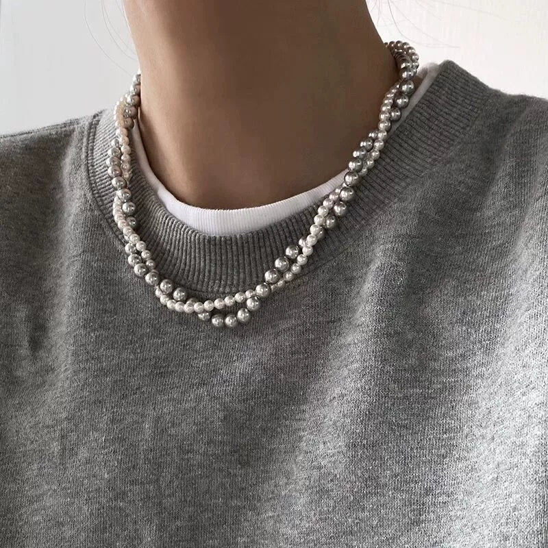 Tessa Double Layered Pearl Necklace