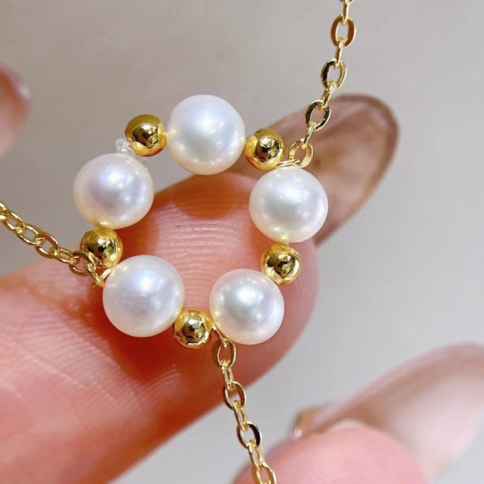 Adelaide Donut Natural Freshwater Pearl Necklace