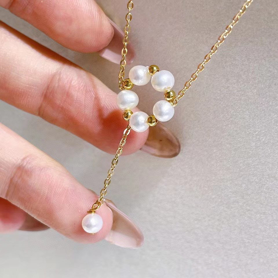 Adelaide Donut Natural Freshwater Pearl Necklace