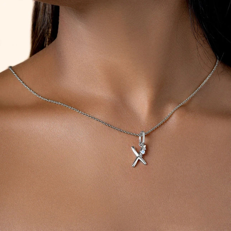 Evie Moonstone Letter Necklace