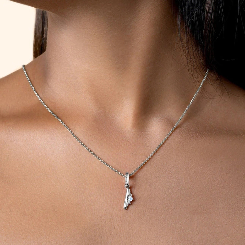Evie Moonstone Letter Necklace