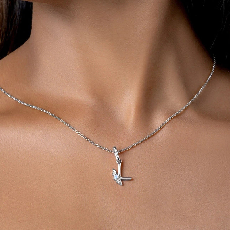 Evie Moonstone Letter Necklace