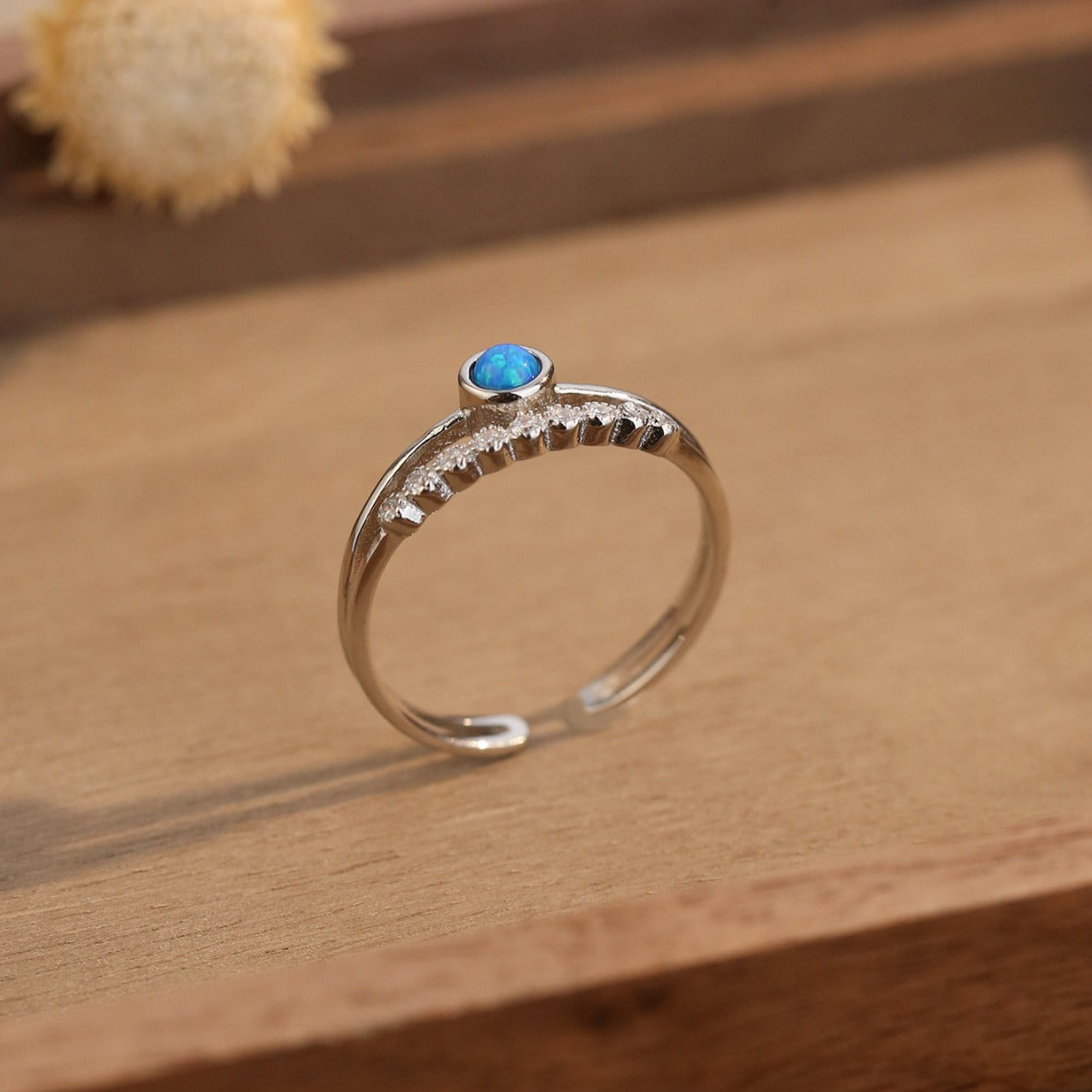Clover Blue Opal Ring