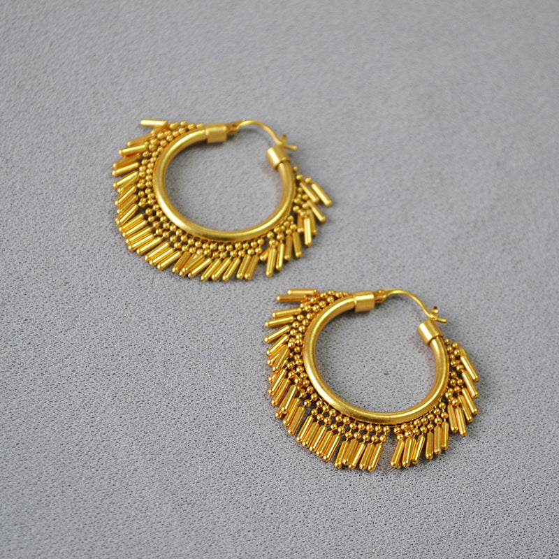 Brass Tassel Earrings