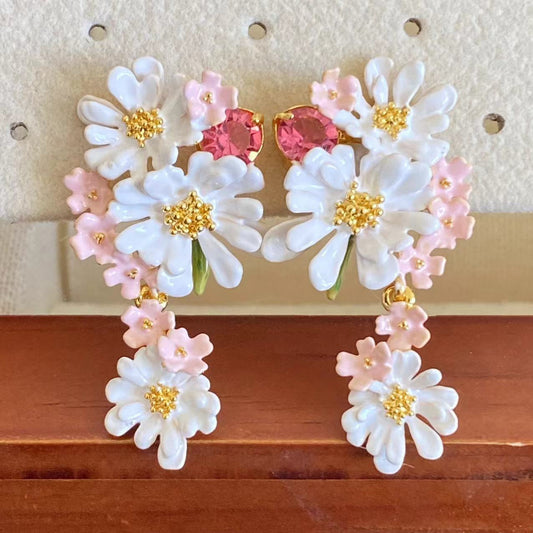 Rosie Enamel Flower Earrings