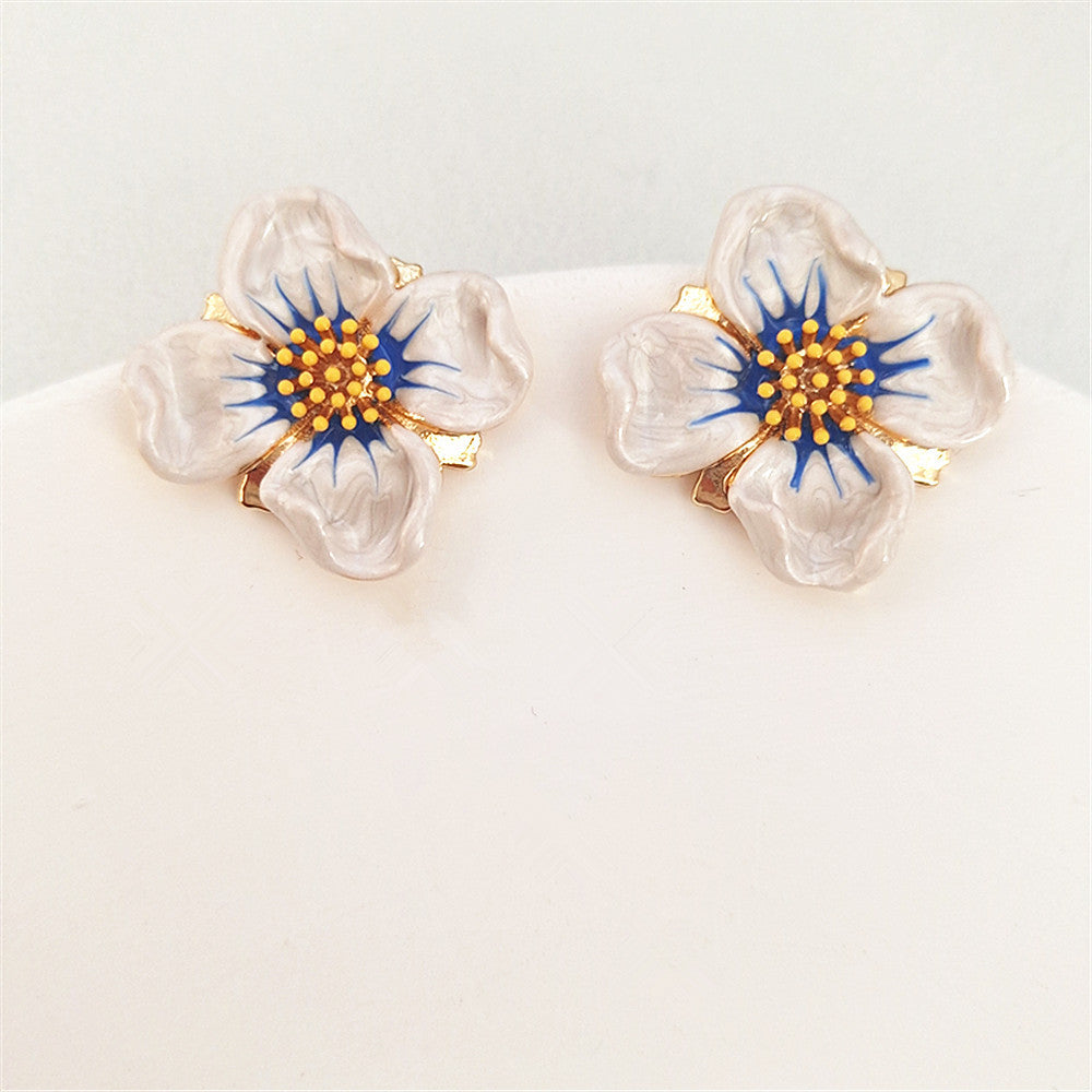 Enamel Floral Earrings