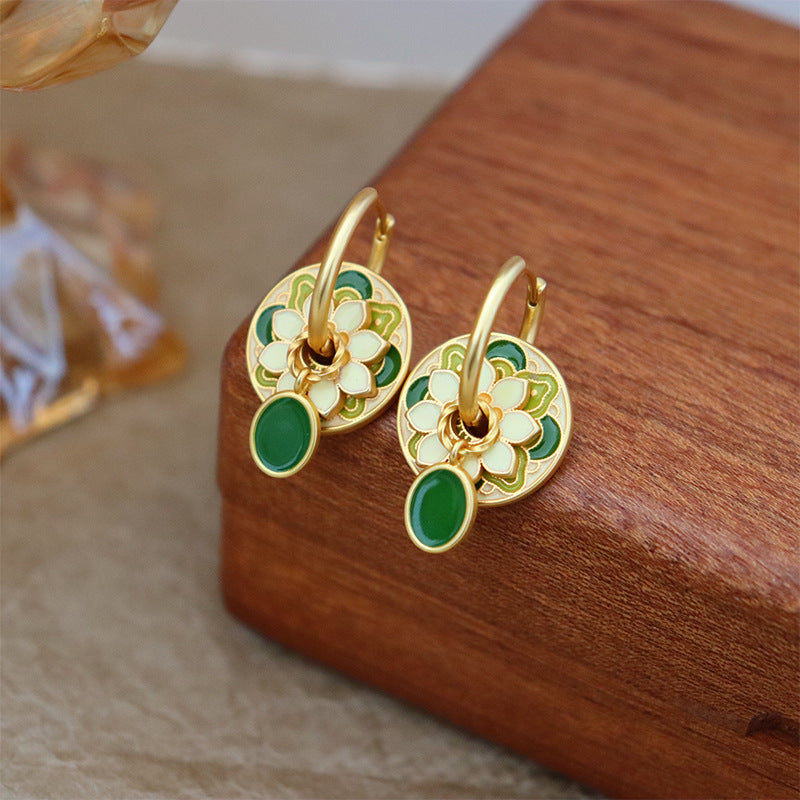 Colorful Floral Enamel Earrings