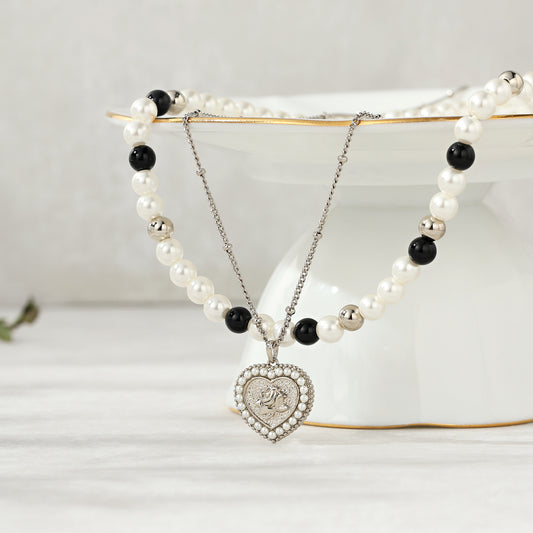 Rose Pearl Double-Layer Necklace