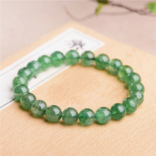 Jade Green Strawberry Quartz Crystal Bracelet