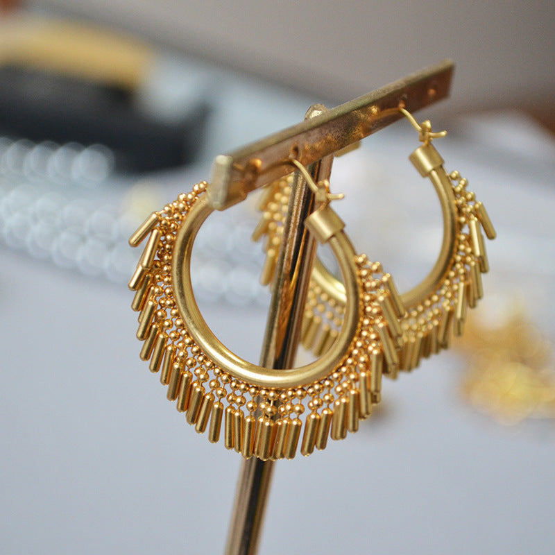 Brass Tassel Earrings