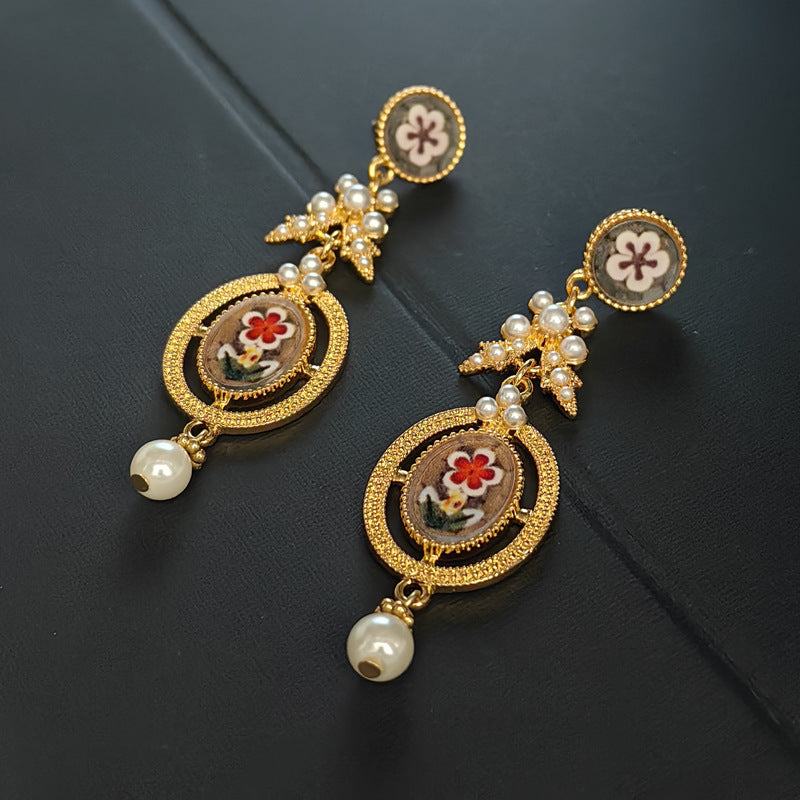 Bohemian-style Pearl Drop Earrings