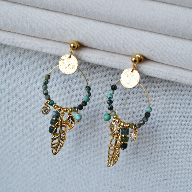 Turquoise Leaf Earrings