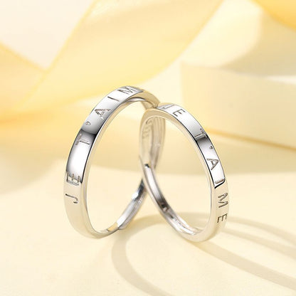 Je t'aime Inscribed Couple Rings