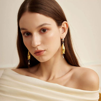 Gemma Brass Swing Bell Earrings