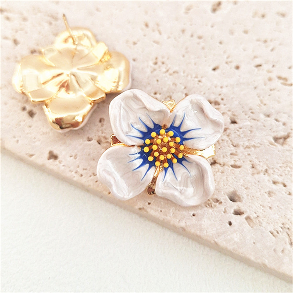 Enamel Floral Earrings