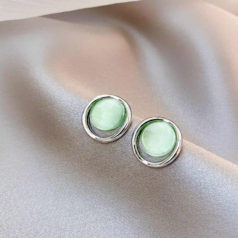 Emerald Cat's Eye Earrings