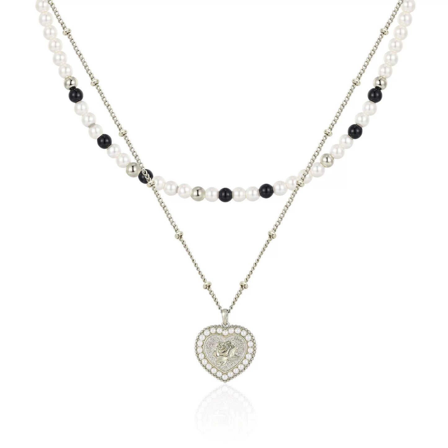 Rose Pearl Double-Layer Necklace