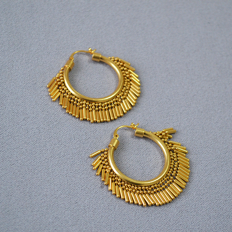 Brass Tassel Earrings