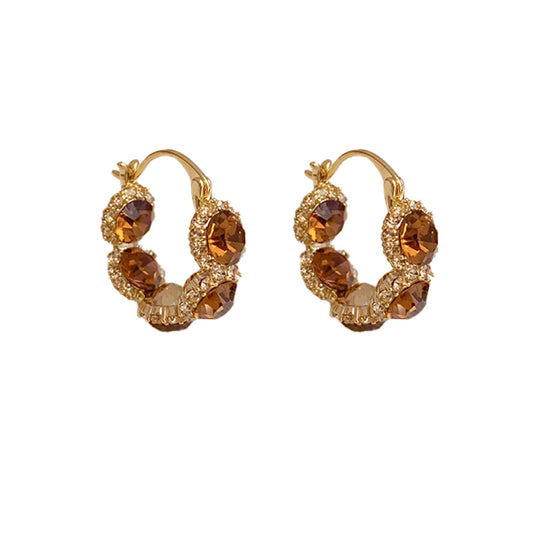 Jewel Vintage Champagne Howlite Circle Earring