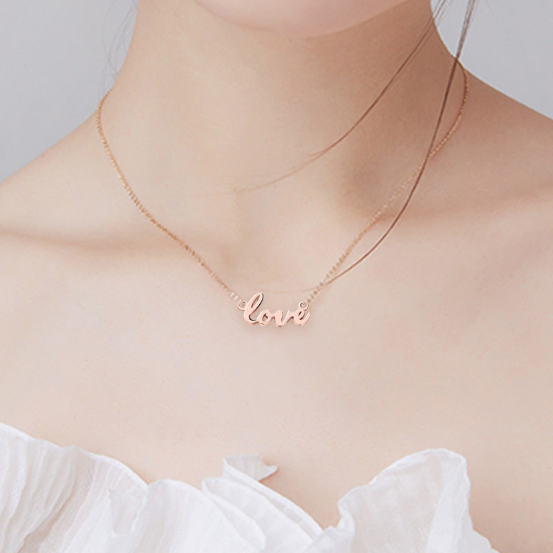 Love Silver Necklace