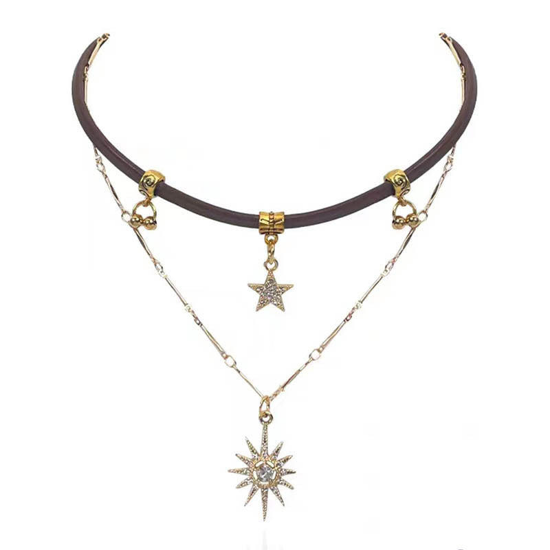 Sun and Star Layered Necklace