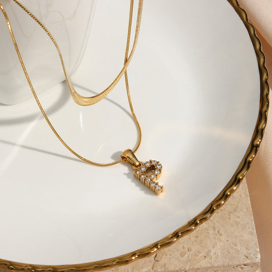 Genevieve Letter Pendant and Layered Necklace