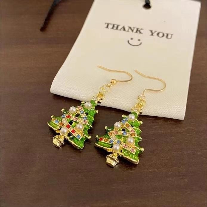 Annalisa Colorful Christmas Tree Earrings