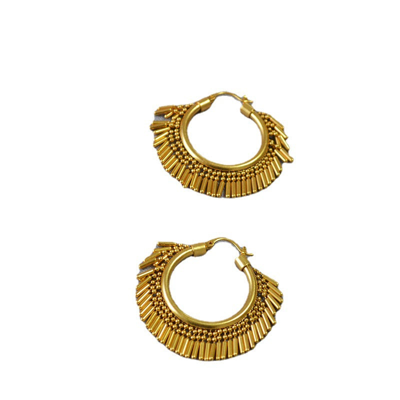 Brass Tassel Earrings