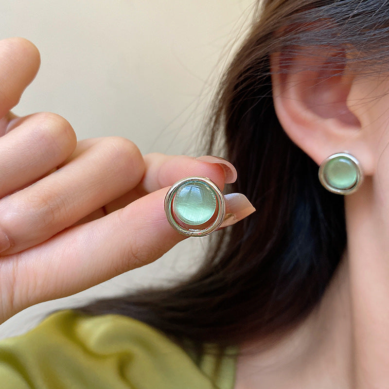 Emerald Cat's Eye Earrings