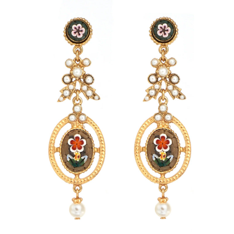 Bohemian-style Pearl Drop Earrings