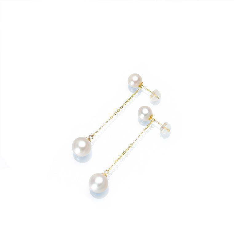 18K Gold Pearl Thread Earrings