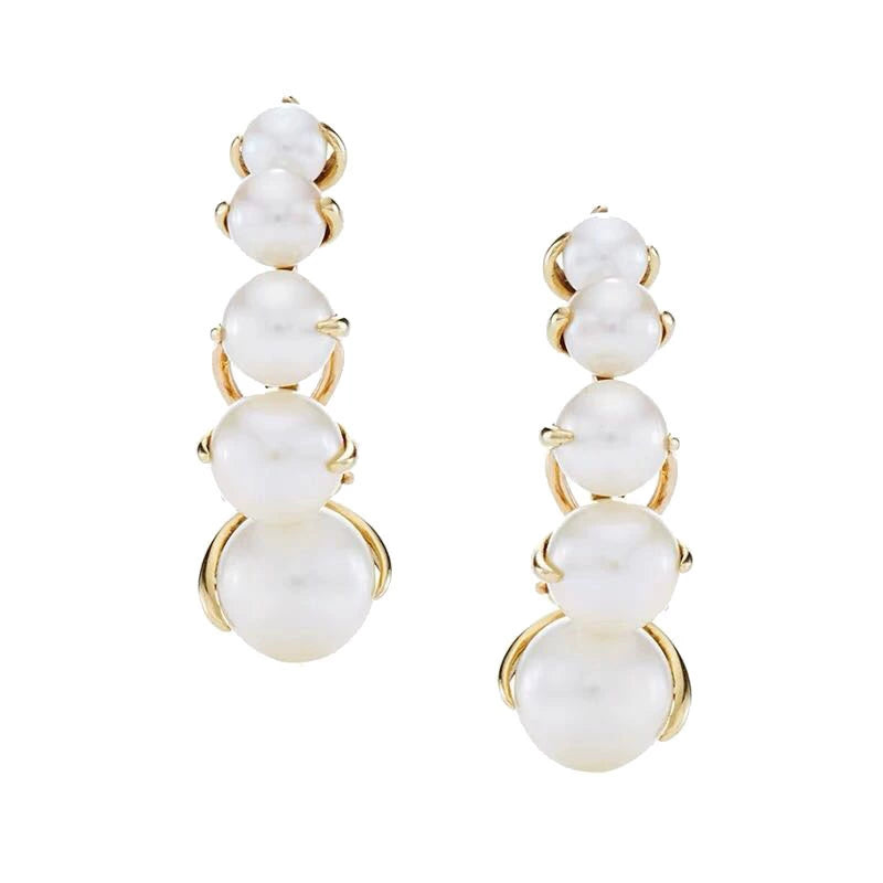 Camille Brass Gradient Pearl Clip-On Earrings