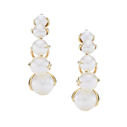 Camille Brass Gradient Pearl Clip-On Earrings