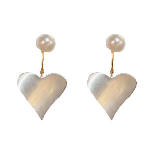 Blair Pearl Heart Stud Earrings