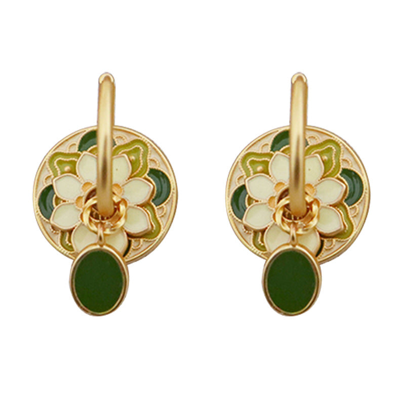 Colorful Floral Enamel Earrings