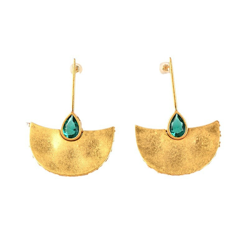 Gold Leaf Pearl Drop Earrings