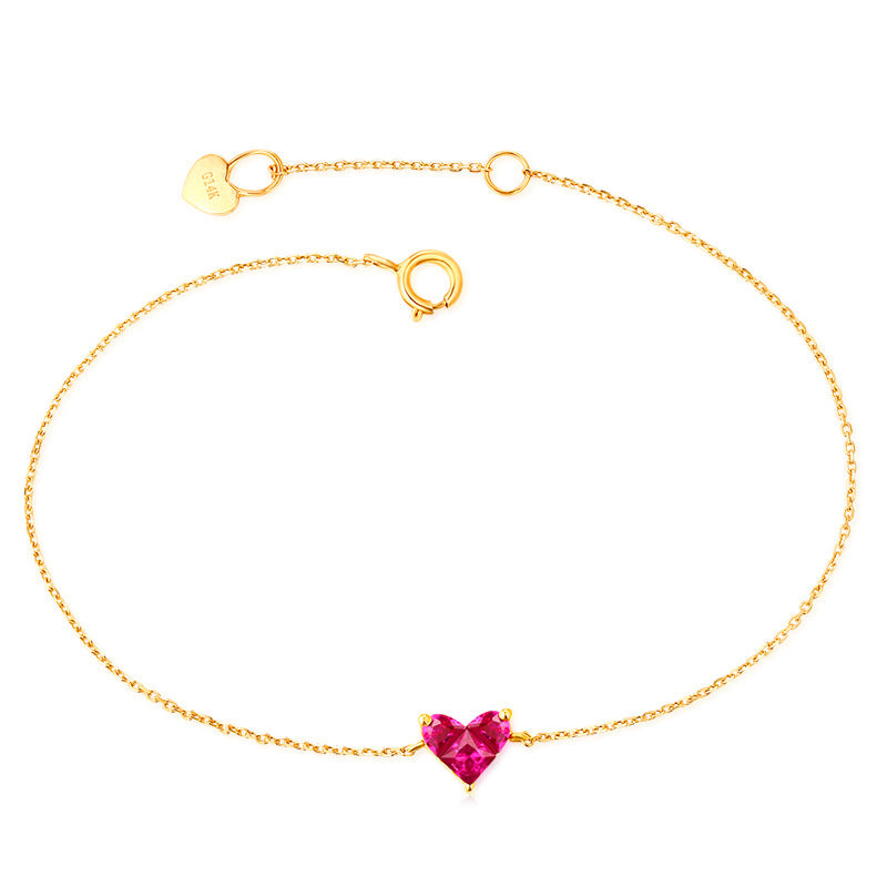 Heather  14K Gold Heart-Shaped Bracelet