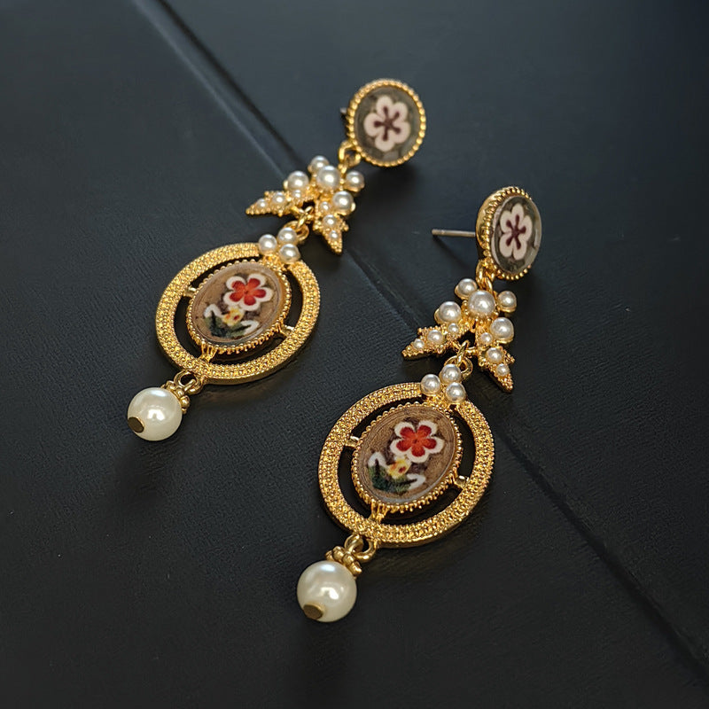 Bohemian-style Pearl Drop Earrings