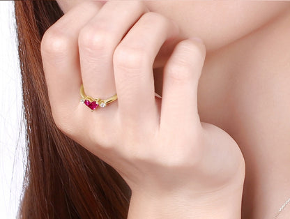 Heather  14K Gold Heart-Shaped Ring