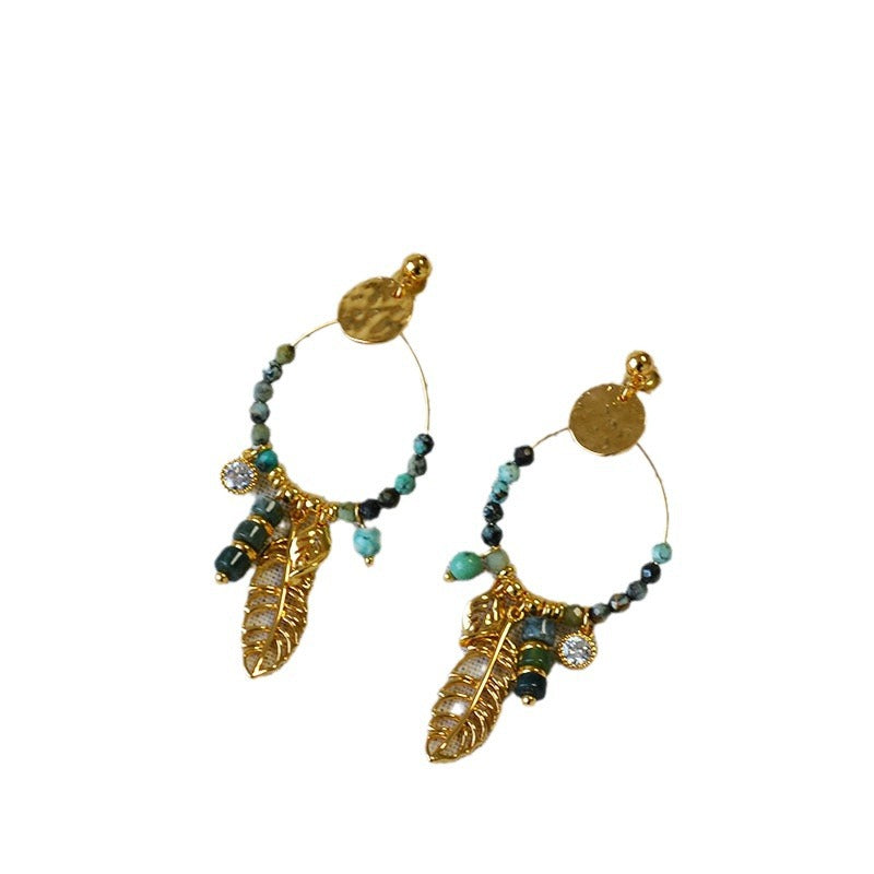 Turquoise Leaf Earrings