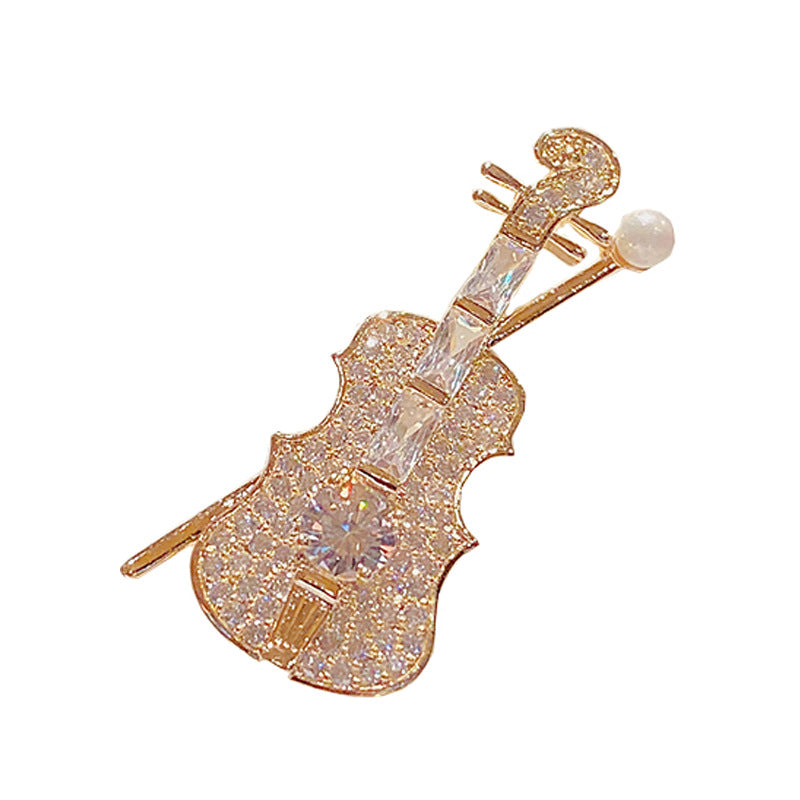 Violet Violin Brooch