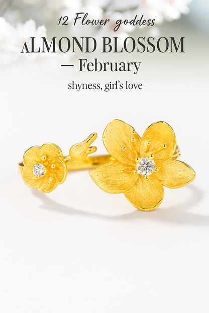 Twelve Flower Deity Ring – Almond Blossom (February)