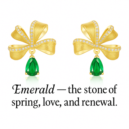 Bella Emerald Grace Bow Earrings