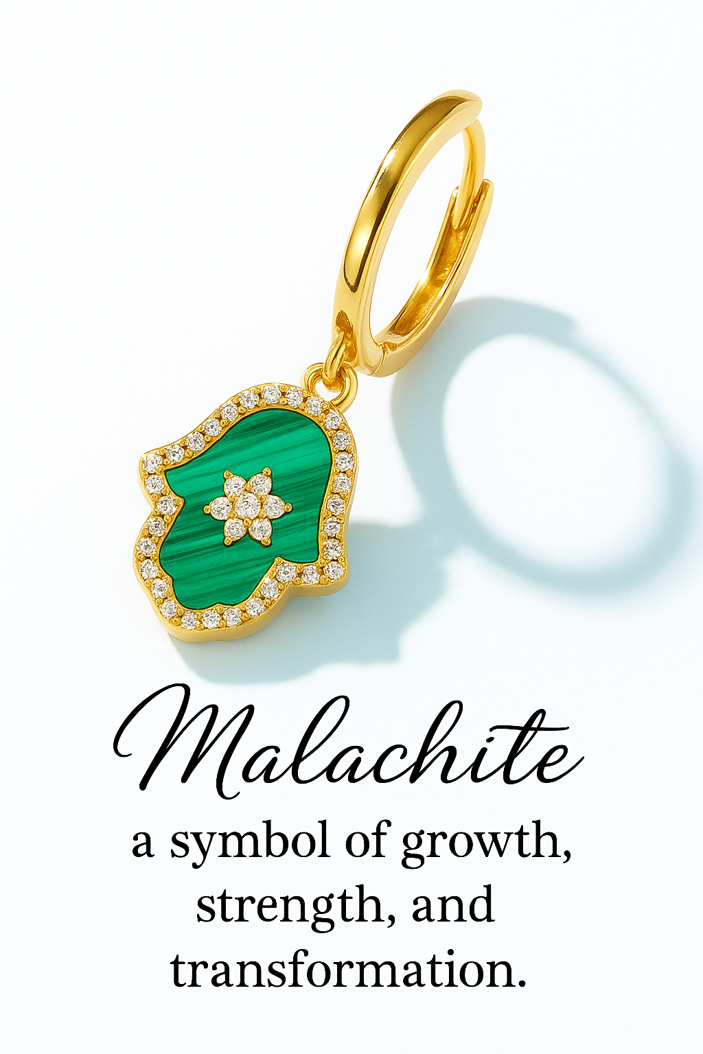 Ella Malachite Guardian Hoop Earrings