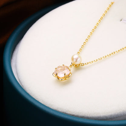 Blossom Rose Quartz & Pearl Necklace