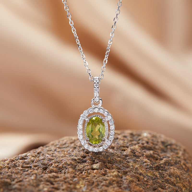 Aurélie Oval Gemstone Necklace