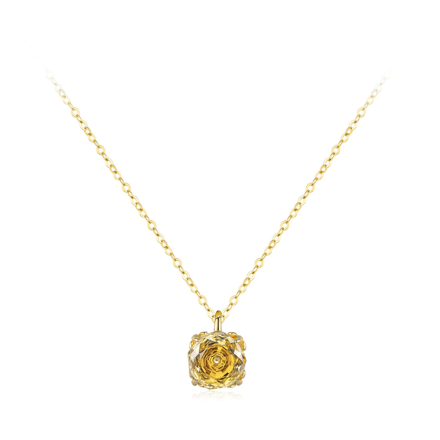 Citrine Rose Bloom Necklace
